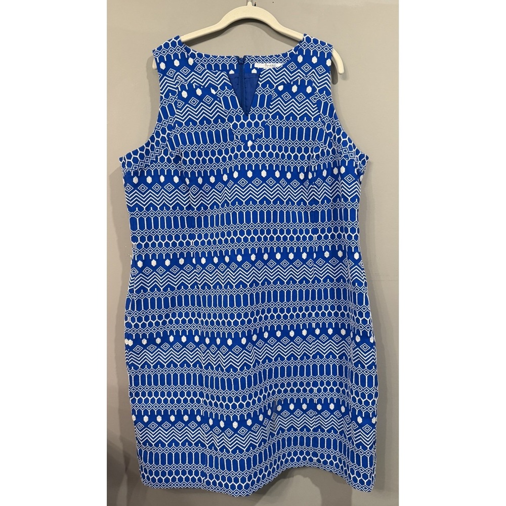 Boden - Clara Blue White Embroidered Sleeveless Dress - Women's Size‎ 18L
